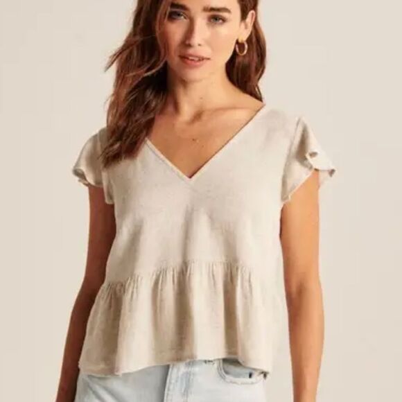 Abercrombie & Fitch Light Tan Top - Picture 1 of 7